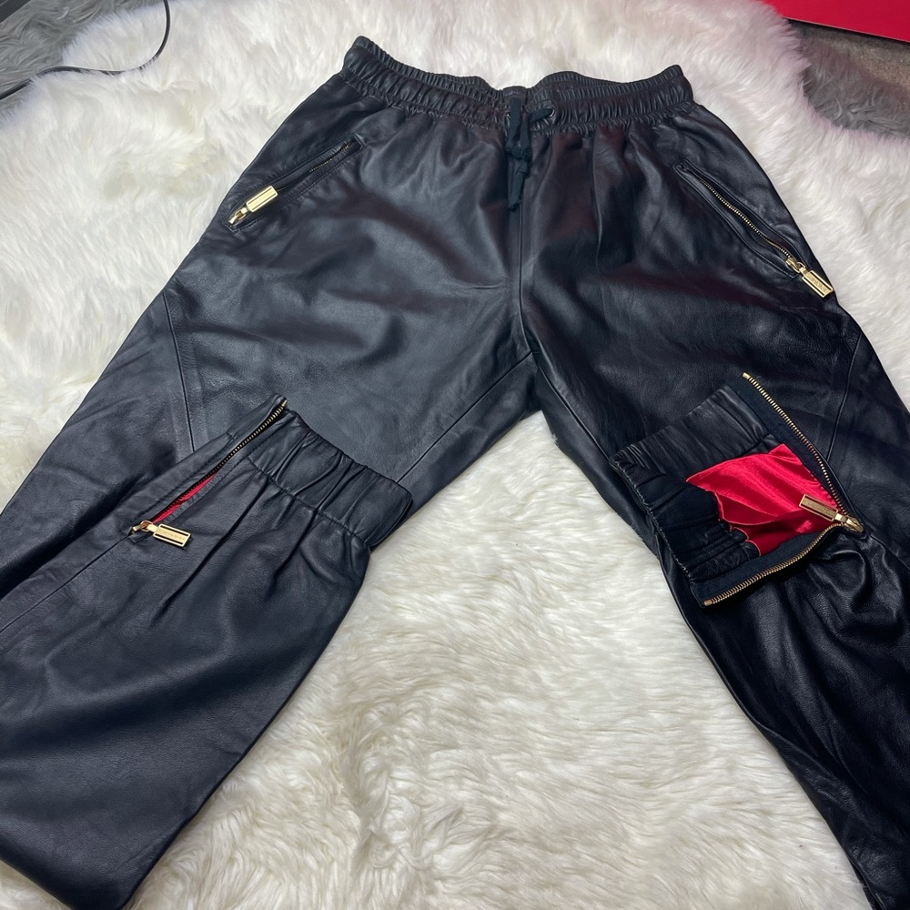 EN NOIR leather sweatpants